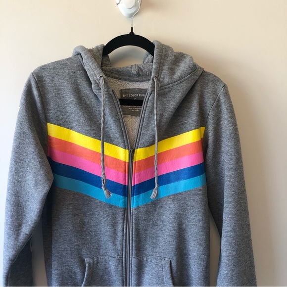 The Color Run Women’s Gray Zip Up Hoodie Size Small - Picture 5 of 7